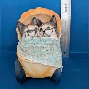 Kittens In Baby Carriage Figurine Vintage